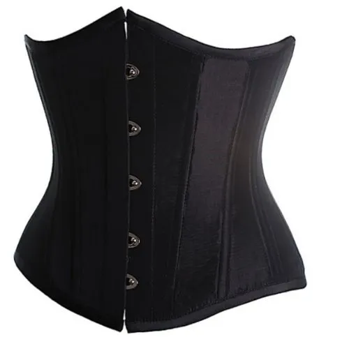 SZIVYSHI Women'S Underbust Satin Lace Up Waist Cincher Corset Shaper Bustier Top Black L steampunk buy now online
