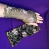 Navy with color floral lace Fingerless Gloves, Witch, Wedding, Gothic, Regency, Tribal, Bellydance, Goth, Bridesmaid, Vampire, Helloween by DreamsDay steampunk buy now online