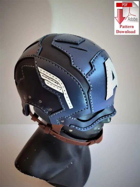 Pattern PDF leather Captain America Helmet (V37) by SteampunkRUS96 steampunk buy now online