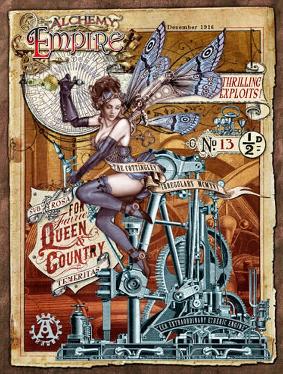 Steampunk Empire, Alchemy, Gothic, Fairy, Engine, Small Metal/Tin Sign, Picture by RoadKnightsOnline steampunk buy now online