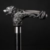Wolfman Black Luxury Waking Cane Wolf for Him Gift - Walking Stick for Men Exclusive Black Canes - Steampunk Saint Patrick's Day Gift by ARTWalkingSticks steampunk buy now online