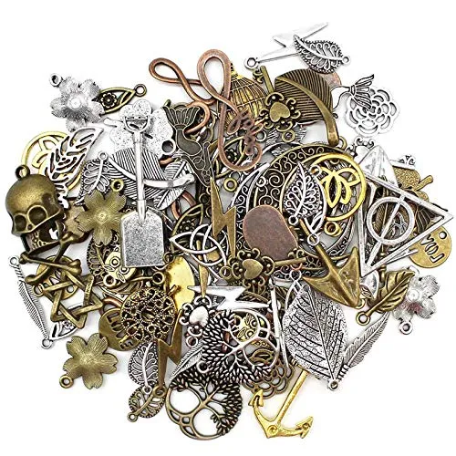 Mila-Amaz 100 Pcs Surtidos Steampunk Cogs Metal Colgante Cogs Engranajes Steampunk para Manualidades, joyería, Mixed Colours steampunk buy now online