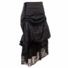 Qbuds Adjustable Ruffle High Low Gothic Skirt Long Vintage Fishtail Steampunk Corset Skirt Long Dress for Women, Black, XXL steampunk buy now online