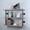 Industrial Pipe Shelf Wall Mounted,3 Tier Rustic Metal Floating Shelves,Steampunk Real Wood Book Shelves,Wall Shelving Unit Bookshelf Hanging Wall Shelves,Farmhouse Kitchen Bar Shelving(36in) steampunk buy now online