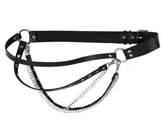 CHICTRY Punk Gothic Women Waist Chain Belt Sexy Body Chain Adjustable Faux Leather Waist Harness Garter Belt Roleplay Costume Clubwear Accessory steampunk buy now online