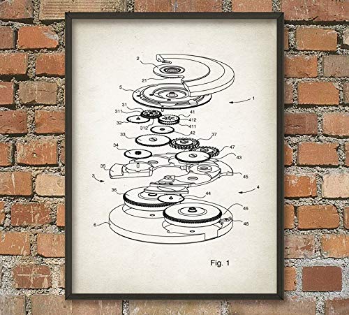 Atwo3242de Watch Mechanism Print Watch Schematic Diagram Watch Patent Design Watch Wall Art Watch Mechanism Art Vintage Watch Steampunk Art steampunk buy now online