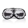 Ultra Silver Frame Clear Lenses Vintage Classic Motorcycle Helmet & Steampunk Retro Cyber Pilot Flying Goggles WW2 Battle of Britain Cosplay Eyewear Steampunk Goggles RAF Fancy Dress Cyber Glasses steampunk buy now online