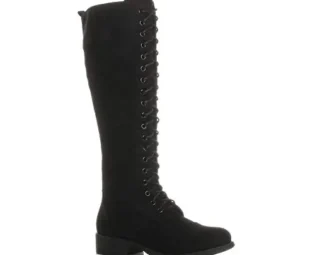 Ajvani Womens Ladies Flat Low Block Heel lace up Zip Calf Biker Military Boot Size 3 36 steampunk buy now online