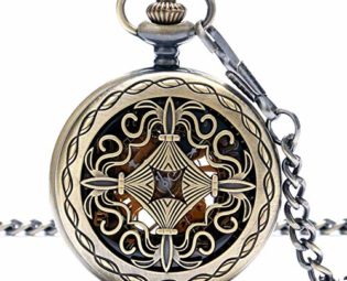 DFBGL Pocket Watch Men Women Pocket Watch Retro Mechanical Hand Wind Steampunk Pendant Chain Bronze Classic Roman Number Gift steampunk buy now online