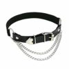 alisikee Adjustable Leather Leg Ring Belt with Chains, Elastic Punk Thigh Belt for Ladies, Black steampunk buy now online