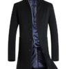 Vogstyle Men's Casual Slim Fit Woolen Coat Trenchcoats M Thick Black steampunk buy now online