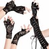 3 Pairs Lace Fingerless Gloves Set Elbow Lace Up Steampunk Gloves Black Fingerless Bridal Lace Gloves steampunk buy now online