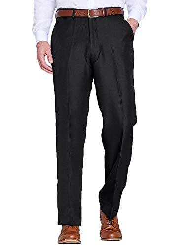 Chums Mens Stretch Waist Formal Smart Work Trouser Pants Hidden Elasticated Trousers Elasticated Trousers Black 40W / 31L steampunk buy now online