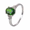 Ubestlove Promise Ring White Gold Daughter Rings For Girls Oval Leaf Diopside Ring Women I 1/2 steampunk buy now online