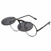 Dollger Lennon Flip up fashion cricle Round Sunglasses(Black Lens+Black Frame) steampunk buy now online