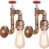 ZGYQGOO 2 Pack Wall Lighting Fixtures Bronze Indoor Steampunk Wall Light - Vintage Wall Mount Sconce for Bedroom Corridor Attic Kitchen, E26/E27 Socket, Max60W steampunk buy now online ZGYQGOO 2 Pack Wall Lighting Fixtures Bronze Indoor Steampunk Wall Light - Vintage Wall Mount Sconce for Bedroom Corridor Attic Kitchen, E26/E27 Socket, Max60W steampunk buy now online