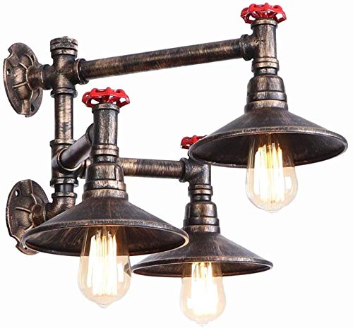 ZGYQGOO Water Pipe Wall Light Vintage Industrial E27 Steampunk Rustic Waterpipe Wall Lighting Fixture - Sconce for Restaurant Loft Warehouse Bar Cafe [Energy Class A] (Color : D) steampunk buy now online