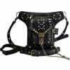 JHOXINBAG PU Leather Unisex Motorcycle Rider Hip Leg Belt Bum Waist Pack Bags Punk Rock Messenger Shoulder Bag Black A steampunk buy now online
