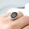 Antique Silver Plated/ Eco-Resin Ring, Simple band, Adjustable Ring, Natural Jewelry Gift by NaturalFind steampunk buy now online