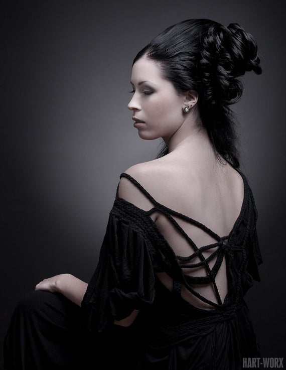 Black Dress "B. No 3", ROHMY Black Label /// Type 2 / asymmetrical / avantgarde / handmade / Nocturne Collection by ROHMY steampunk buy now online