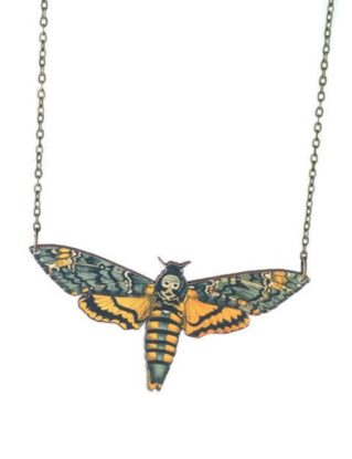 Deathhead moth Necklace- Wooden Vintage inspired jewellery by DelphisDelights steampunk buy now online