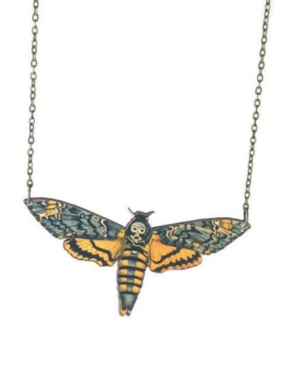 Deathhead moth Necklace- Wooden Vintage inspired jewellery laser cut by DelphisDelights steampunk buy now online