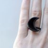 Half Moon Ring, Halloween Jewelry, Black Moon, Adjustable, Cocktail Ring, Simple Beautiful, Celestial Gift by ArtKvarta steampunk buy now online