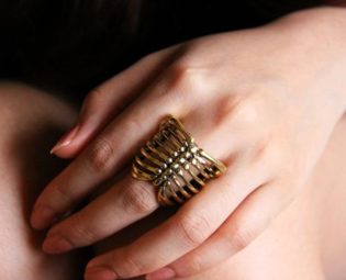 Human Ribcage Skeleton Ring - brass metal work by SeptemberRoom steampunk buy now online