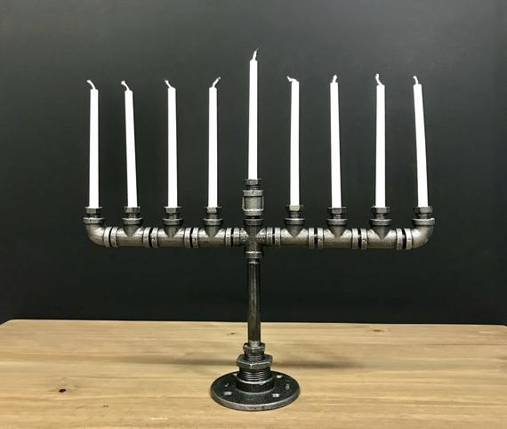 Industrial Pipe Menorah by IndustrialHomeBazaar steampunk buy now online