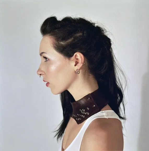 Leather choker, studded necklace,neck corset, neck collar,studded choker, gift, steampunk,goth,statement necklace, leather necklace, punk by Renush steampunk buy now online Leather choker, studded necklace,neck corset, neck collar,studded choker, gift, steampunk,goth,statement necklace, leather necklace, punk by Renush steampunk buy now online