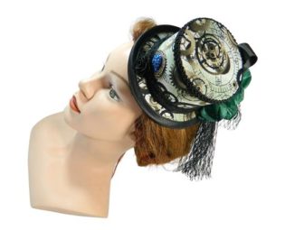 Mini Tophat, Hat with gears, Steampunk Fascinator, Costume Hat, Minihat by Nashimiron steampunk buy now online