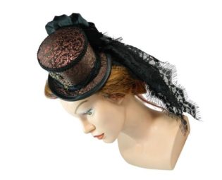 Mini Tophat with veil, Steampunk Hat, Victorian Minihat by Nashimiron steampunk buy now online