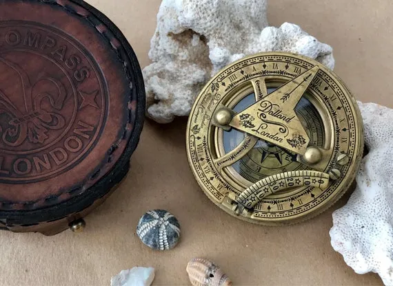 Nautical compass with case | vintage compass, | brass compass | engraved compass | collectable compass | gifts for him by TreezasEclectica steampunk buy now online