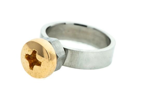 Screw Diamonds-Alternative engagement ring-steampunk engagement ring-geek engagement ring-Funny engagement ring-Alternative engagement ring by galbarash steampunk buy now online