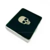 Skull Head Embellished Weekly Pill Case with Mirror in Hand Painted Black Enamel with Personalized and Color Options Available by EdwardianRenaissance steampunk buy now online