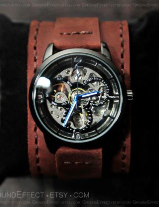 Steampunk, Skeleton Watch, 40% Off, VALENTINES Day SALE, Automatic Watch, Boyfriend Gift, Wedding Gift, Geml-SD02 by GroundEffect steampunk buy now online