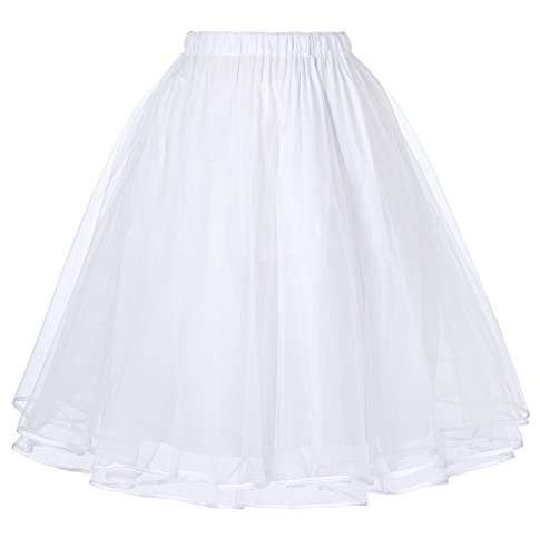 Belle Poque?Retro Vintage Dress Crinoline Petticoat Underskirt Skirts, White (BP229), Medium steampunk buy now online