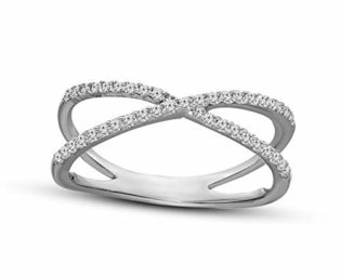 Friendly Diamonds Lab Grown Diamond Rings 1/4 Carat Criss Cross Ring 14K White Gold GH-SI Quality Lab Created Diamond Jewellery Gifts For Womens steampunk buy now online