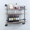 Industrial Pipe Shelf Wine Rack Wall Mounted with 9 Stem Glass Holder,3-Tiers Rustic Floating Bar Shelves Wine Shelf,36in Real Wood Shelves Wall Shelf Unit,Steam Punk Pipe Shelving Wine Glass Rack steampunk buy now online