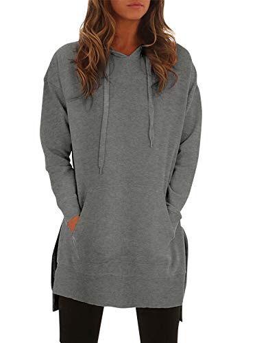 StyleDome Women's Hoodies Jumper Long Tops Plus Size Pullover Sweatshirt Loose Casual Coat Grey 999364 UK 14 steampunk buy now online