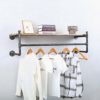 Industrial Pipe Clothing Rack Wall Mounted with Real Wood Shelf,Rustic Retail Garment Rack Display Rack Cloths Rack,Pipe Shelving Floating Shelves Wall Shelf,48in Steam Punk Commercial Clothes Racks steampunk buy now online