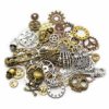 Mila-Amaz 80 Pcs Assorted Antique Steampunk Gears Metal Skeleton Pendant Charms Cogs for Jewelry Making Accessory - Bronze, Silver steampunk buy now online