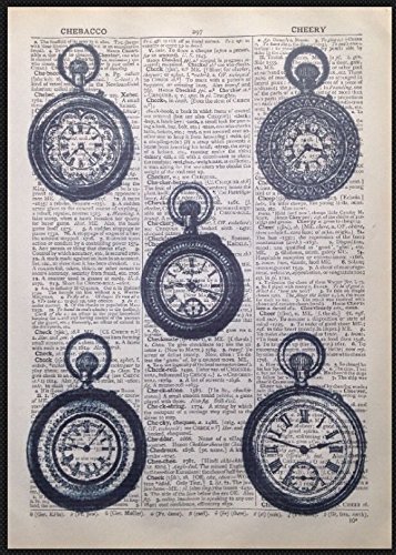 Parksmoonprints Clocks Vintage Dictionary Wall Art Picture Print Steampunk Alice In Wonderland Industrial Gramophone Camera Telephone steampunk buy now online