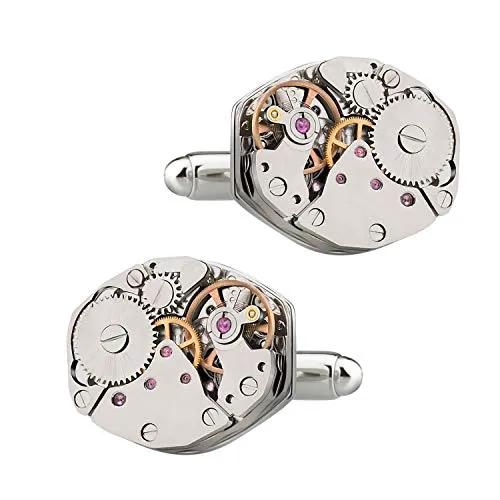 MERIT OCEAN Movement Cufflinks Steampunk Watch Mens Shirt Vintage Watch Cuff Links Business Wedding Gifts steampunk buy now online