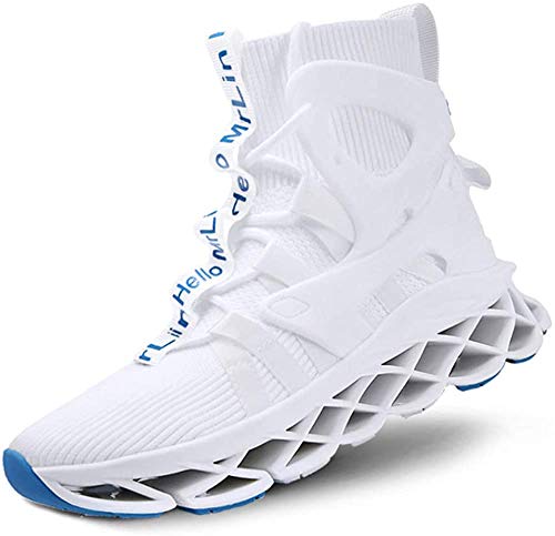 Hello MrLin Men's Running Shoes Slip On Athletic Blade Sock Sneakers Hip Hop Tennis Fashion White steampunk buy now online