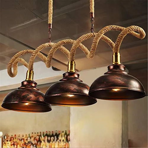 YQRDDD Chandeliers Vintage Industrial Pendant Ceiling Light Steampunk Retro LOFT Creative Metal Hemp Rope Chandelier 3 Lights Restaurants Cafes Bars Decoration Lighting Chandelier steampunk buy now online