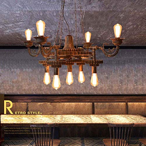 MJY Decorative Chandelier-Wandun Pendant Lamp Steampunk Rustic Chandeliers Vintage Industrial Metal Pendant Light Ceiling Hanging Lamp Lampshade for Dining Hall Bar Cafe Living Room steampunk buy now online