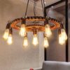Atmko®Vintage Industrial Pendant Ceiling Light Steampunk Retro LOFT Creative Wooden Iron Gear Chandelier 9 Lights Living Room Bedroom Bar Restaurant Decoration Lighting steampunk buy now online