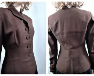 Beautiful 40's Gaberdine Tailored Blazer Jacket - 40's Fitted Blazer - 30's Fitted Peplum Blazer by HippieVintageGirl steampunk buy now online