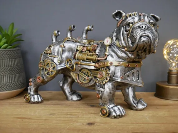 Bulldog Industrial Steampunk Ornament - Ornaments | industrial Home Decor | Industrial by MatchstickShop steampunk buy now online Bulldog Industrial Steampunk Ornament - Ornaments | industrial Home Decor | Industrial by MatchstickShop steampunk buy now online